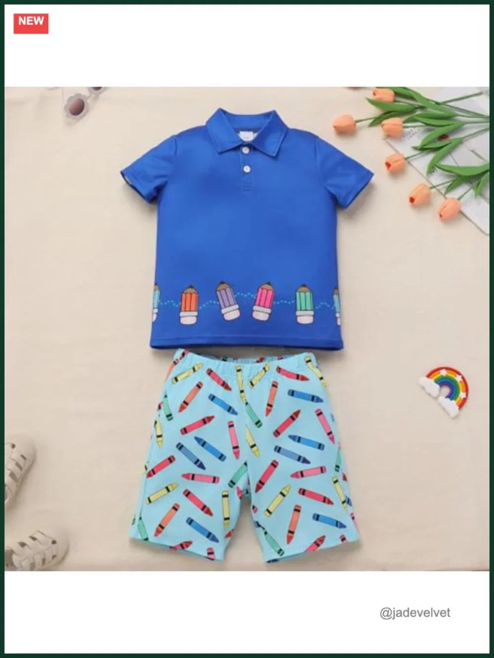 Kids Boys 2-Piece Set Short Sleeve Tee & Gingham Shorts